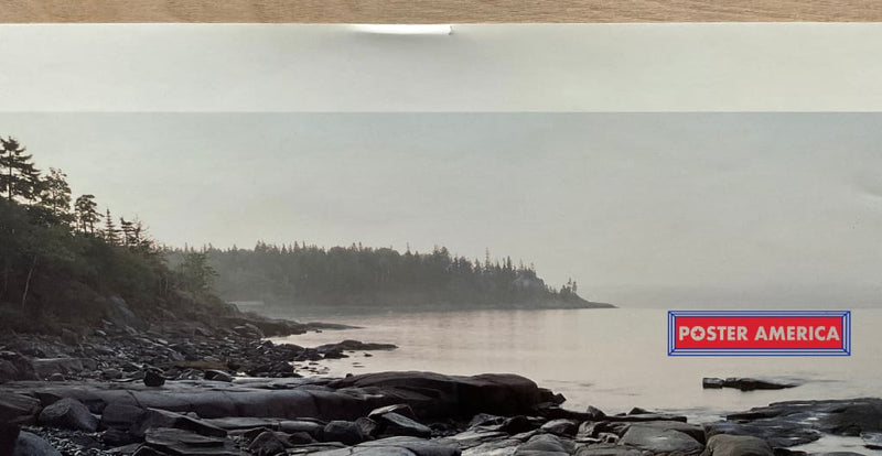 Load image into Gallery viewer, Maine Waterline Portfolio Vintage 1985 Scenic Landscape Slim Print 13 X 32
