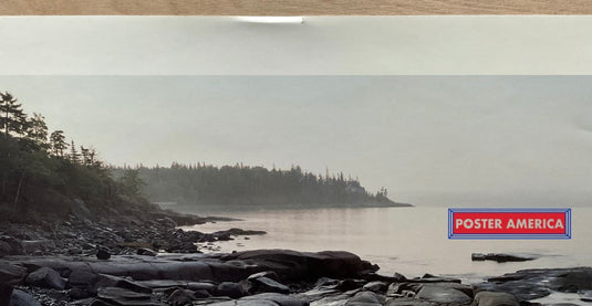 Maine Waterline Portfolio Vintage 1985 Scenic Landscape Slim Print 13 X 32