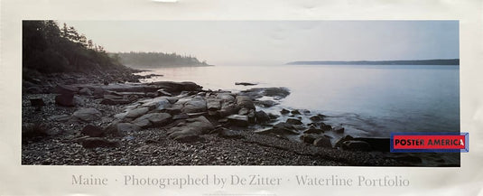 Maine Waterline Portfolio Vintage 1985 Scenic Landscape Slim Print 13 X 32