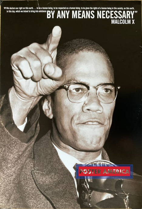 Malcolm X By Any Means Necessary Out Of Print Quote Poster 24 x 36 vintage poster