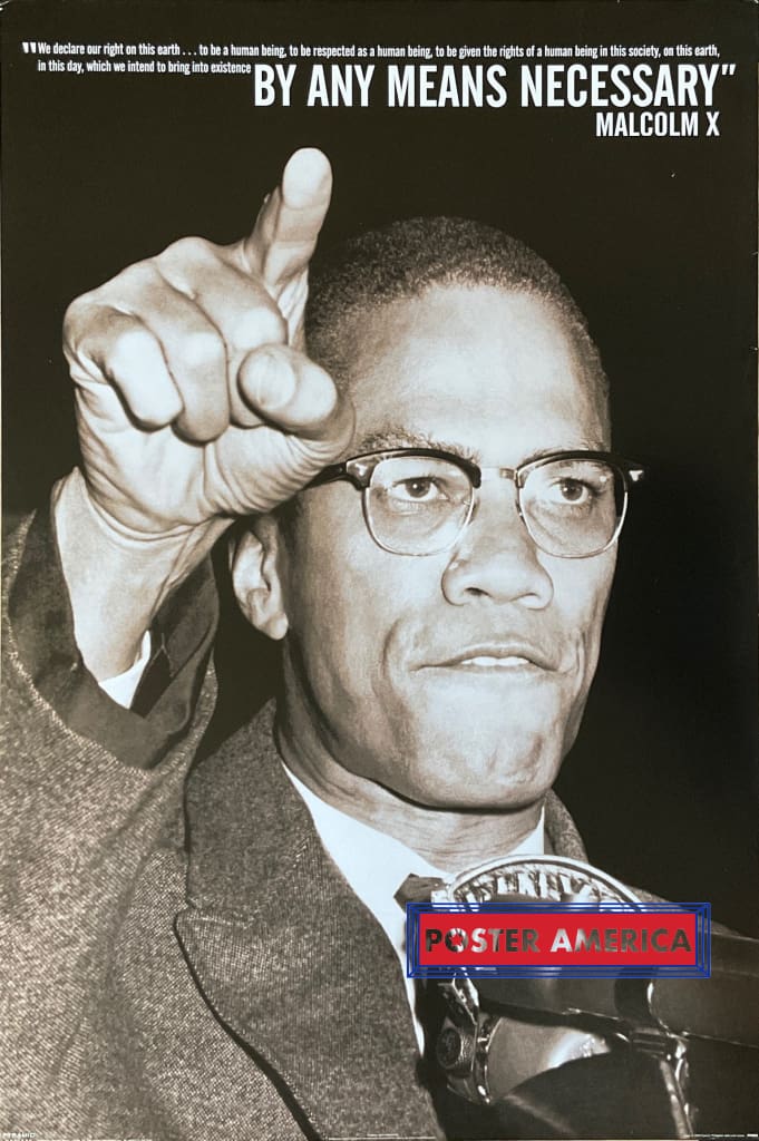 Load image into Gallery viewer, Malcolm X By Any Means Necessary Out Of Print Quote Poster 24 X 36 Vintage Poster

