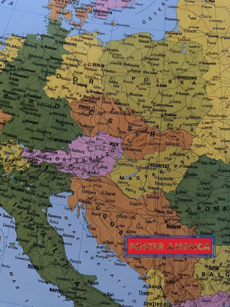 Load image into Gallery viewer, Map Of Europe And Beyond Poster 23.6 X 34.5

