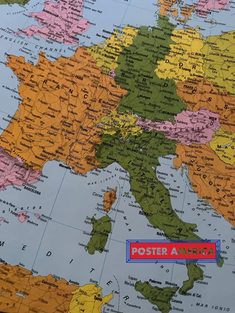 Load image into Gallery viewer, Map Of Europe And Beyond Poster 23.6 X 34.5
