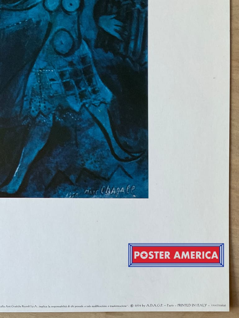 Load image into Gallery viewer, Marc Chagall Le Cirque Bleu Vintage Italian Import Art Print 23.5 X 31.5
