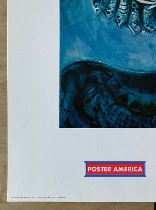 Marc Chagall Le Cirque Bleu Vintage Italian Import Art Print 23.5 X 31.5