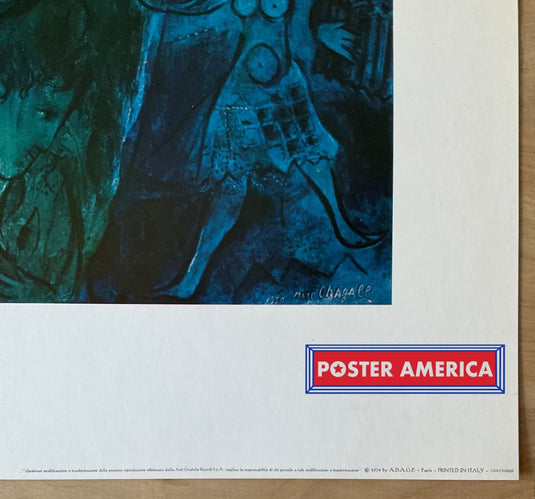 Marc Chagall Le Cirque Bleu Vintage Italian Import Art Print 23.5 X 31.5