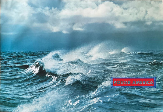 Mare In Hurrasea By Edizioni Beatrice Deste Ocean Scenic Poster 27 X 39 Vintage Poster