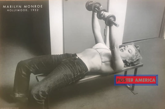 Marilyn Monroe Black & White Weight Lifting Poster 24 X 36