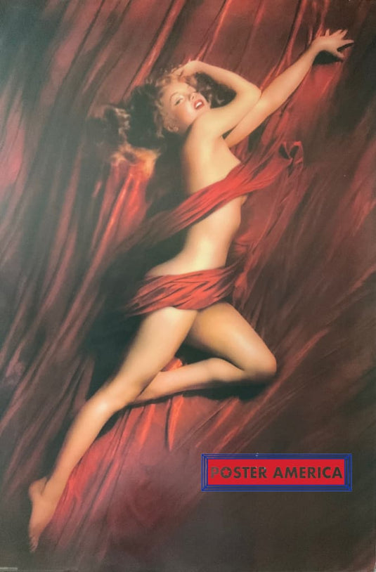 Marilyn Monroe Red Bed Sheets Vintage 24 X 36 Poster