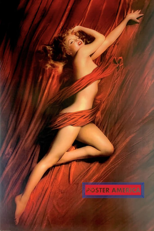 Marilyn Monroe Red Bed Sheets Vintage Poster 24 X 36 Vintage Poster
