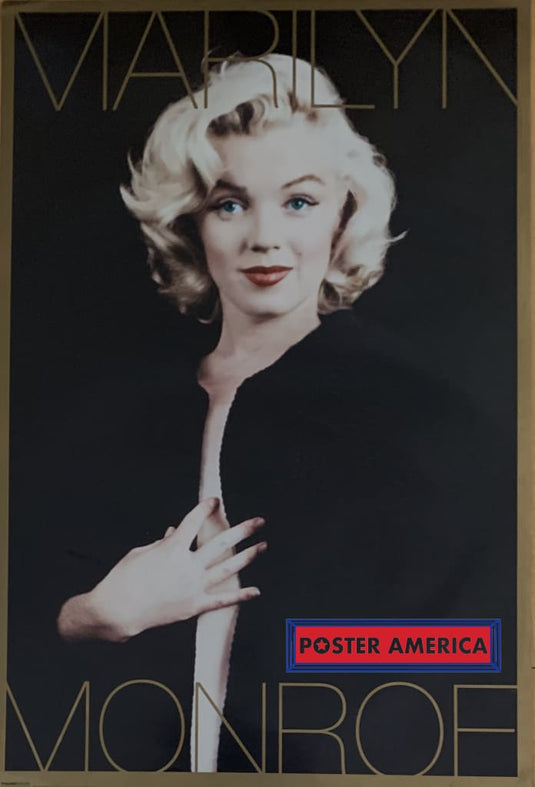 Marilyn Monroe Vertical Portrait Shot Vintage Poster 24 X 36 Gold Border With Lettering