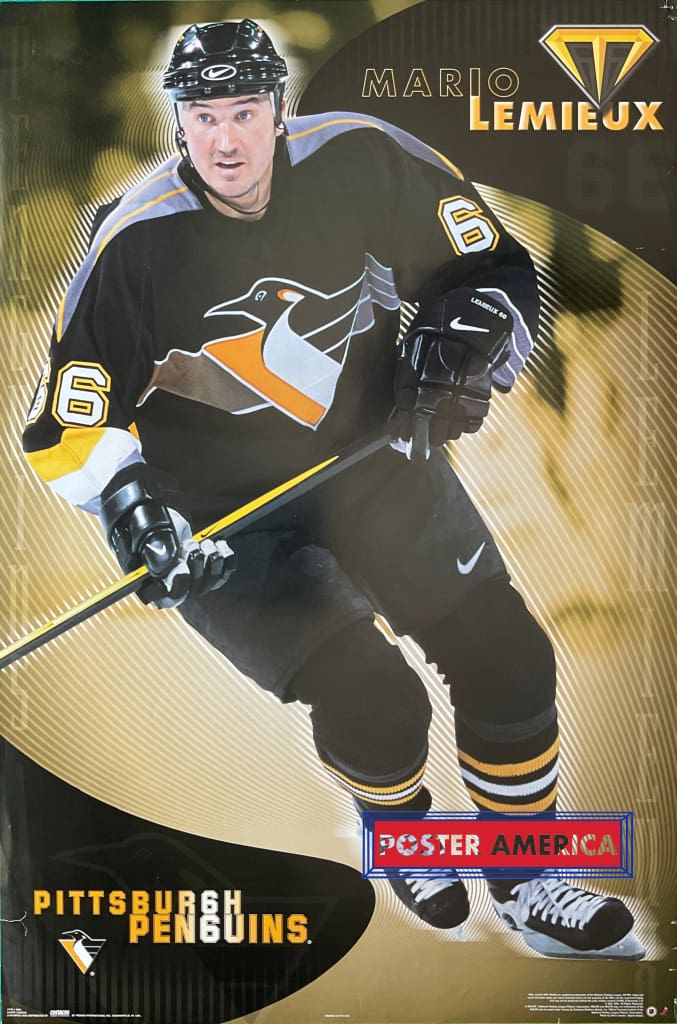Load image into Gallery viewer, Mario Lemieux #66 Pittsburgh Penguins Vintage 2001 Hockey Poster 22.5 X 34
