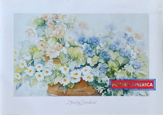 Marion Decker Watercolor Flowerpot Vintage Uk Import Art Print 20 X 28 Posters Prints & Visual