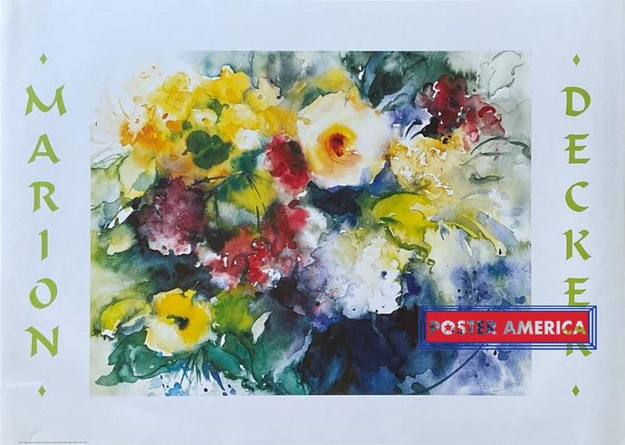 Marion Decker Watercolor Flowers Vintage 1997 Uk Import Art Print 20 X 28 Posters Prints & Visual