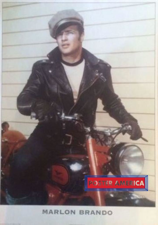 Marlon Brando Motoguzzi Motorcycle Vintage 1995 Uk Import Poster 25 X 34