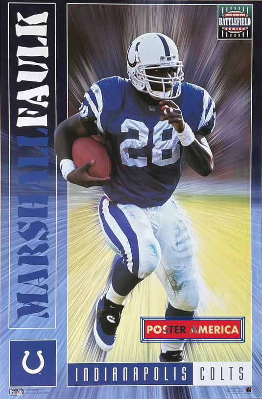 Marshall Faulk Indianapolis Colts Vintage 1995 Nfl Poster 23 X 35 Vintage Poster