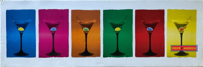 Martini Glasses Pop Art Slim Print 12 X 36