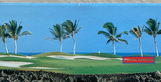 Mauna Launi South Golf Course Vintage Photography Slim Print 12 X 36
