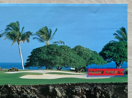 Mauna Launi South Golf Course Vintage Photography Slim Print 12 X 36