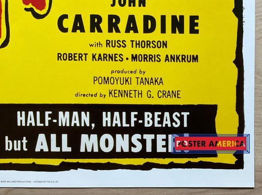 Meet The Monsters Vintage Uk Import Movie Promo Poster 23.5 X 35