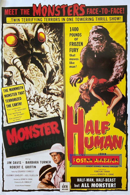 Meet The Monsters Vintage Uk Import Movie Promo Poster 23.5 X 35