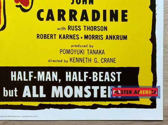 Meet The Monsters Vintage Uk Import Movie Promo Poster 23.5 X 35