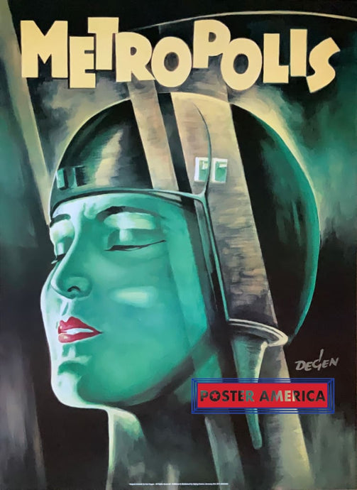 Metropolis Artwork By Kurt Degen Vintage German Import Movie Poster 27 X 37