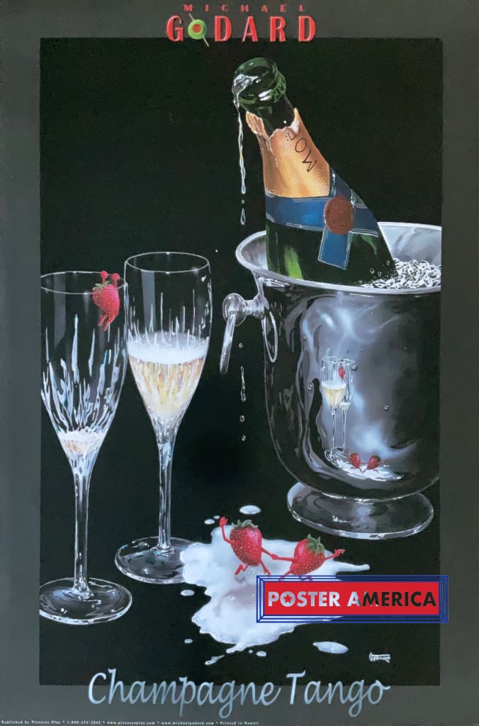 Load image into Gallery viewer, Michael Godard Champagne Tango Poster 24 X 36 Vintage Fine Art Print
