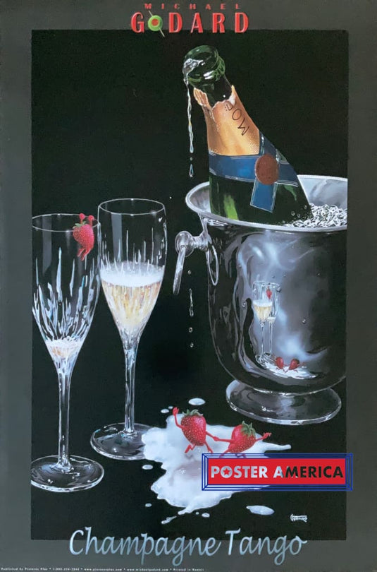 Michael Godard Champagne Tango Poster 24 X 36 Vintage Fine Art Print
