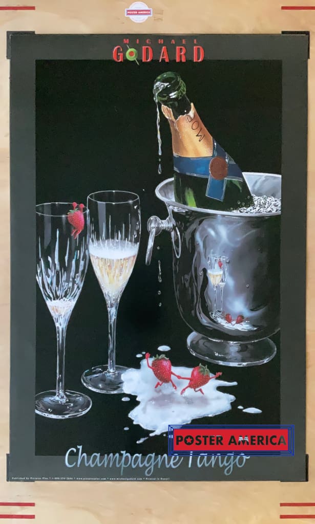 Load image into Gallery viewer, Michael Godard Champagne Tango Poster 24 X 36 Vintage Fine Art Print
