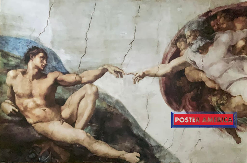Load image into Gallery viewer, Michelangelo The Creation Of Adam Art Reproduction Poster 24 X 36
