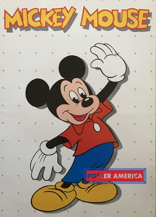 Mickey Mouse Vintage 1980S Poster 23.5 X 32.5 Waving