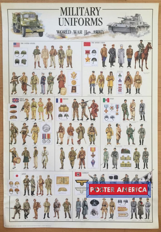 Hobby Poster Chart Military Uniforms Of Ww Ii 27 X 39