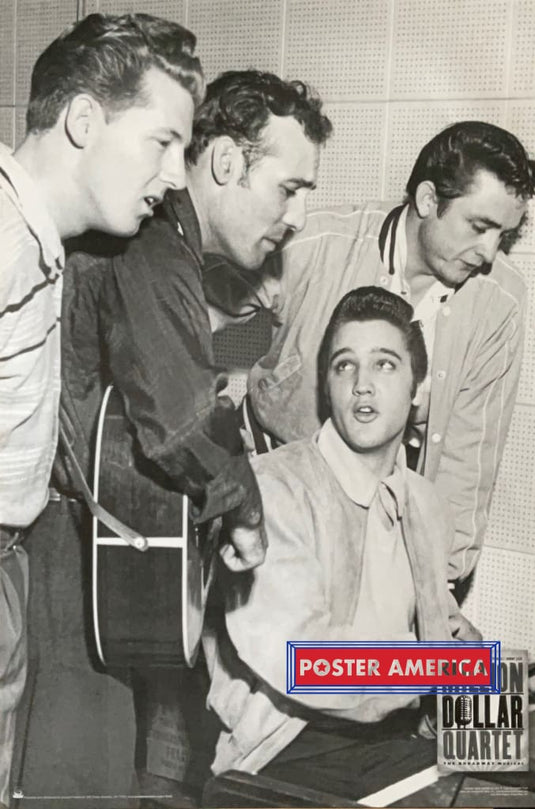 Million Dollar Quartet Elvis Presley Johnny Cash Poster 24 X 36 Vintage Poster