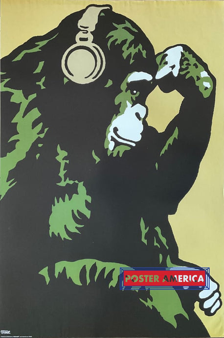 Monkey Headphones By Steez Poster 24 X 36
