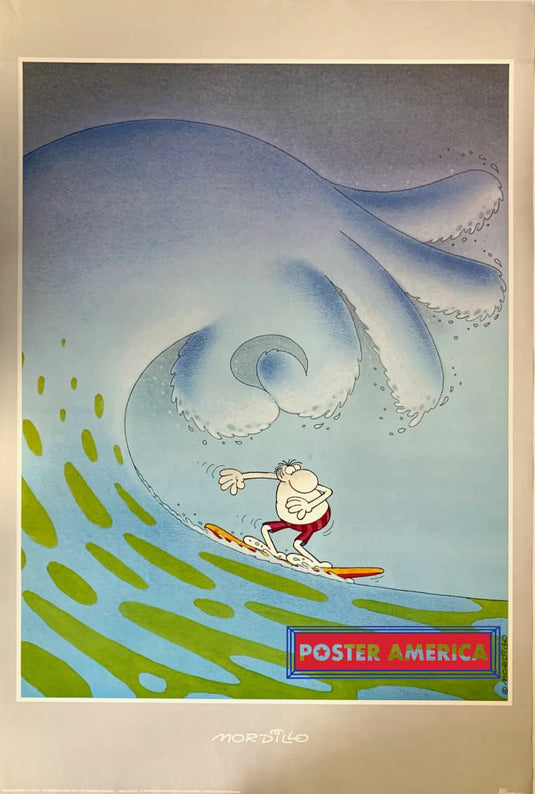 Mordillo Rare Surfing 1991 Vintage Poster 25.5 X 37 Vintage Poster