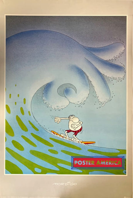 Mordillo Rare Surfing 1991 Vintage Poster 25.5 X 37 Vintage Poster