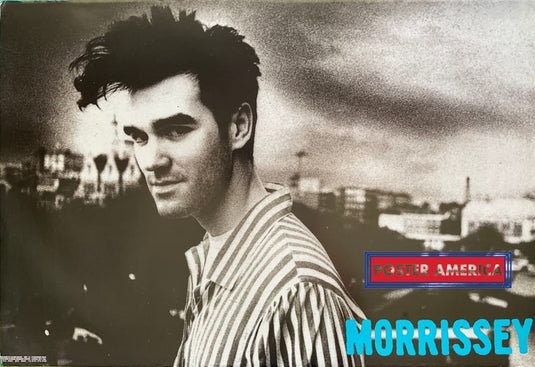 Morrissey Horizontal Black & White Portrait Shot W/ Blue Title Poster 24 X 35