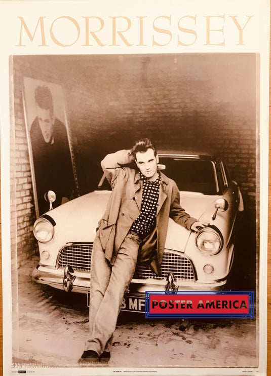 Morrissey Leaning On A Car Vintage Uk Import 1991 Poster 25 X 35.5