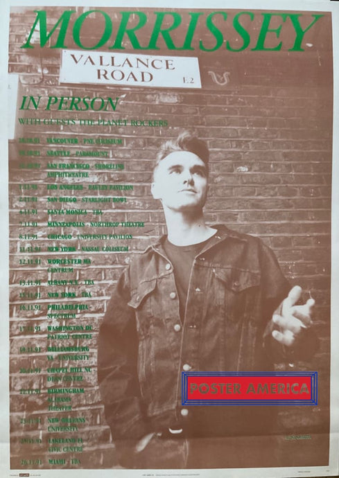 Morrissey Vallance Road Vintage 1991 U.k. Import 25 X 35 Poster Vintage Poster
