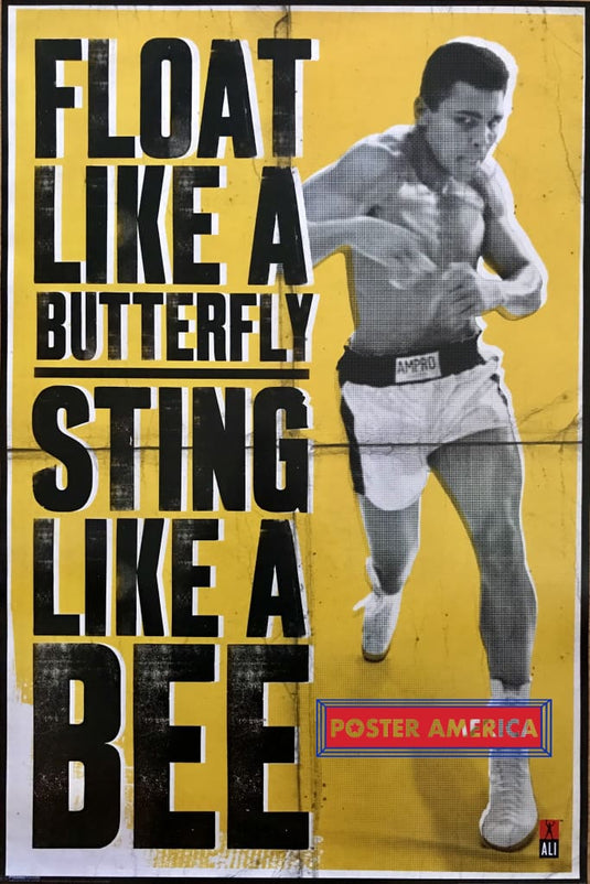 Muhammad Ali Float Like A Butterfly Quote Vintage Poster 24 X 36 Sting Like A Bee