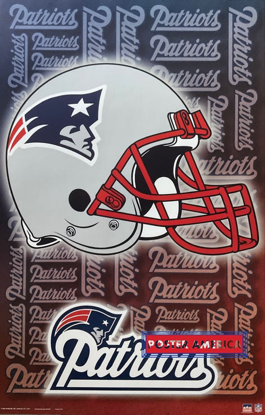 New England Patriots Nfl 2002 Logo Vintage Poster 22 X 34.5