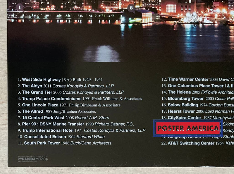 Load image into Gallery viewer, New York City Skyline Guide Of Buildings And Their Architects Scenic Slim Print 12 X 36
