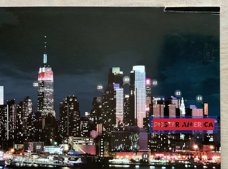 Load image into Gallery viewer, New York City Skyline Guide Of Buildings And Their Architects Scenic Slim Print 12 X 36
