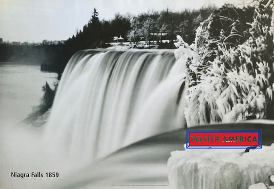 Niagra Falls 1859 Horizontal Black & White 24 X 35 Poster