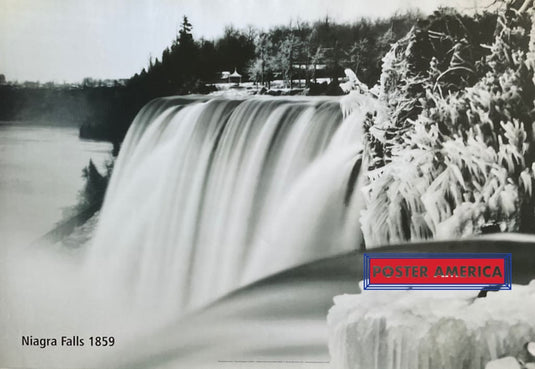 Niagra Falls 1859 Horizontal Black & White 24 X 35 Poster
