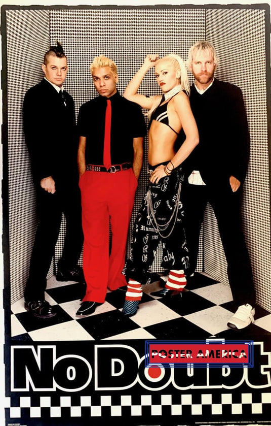 No Doubt Gwen Stefani Rare Checkered & Red 2002 Band Shot Poster 22 X 34 Vintage Poster