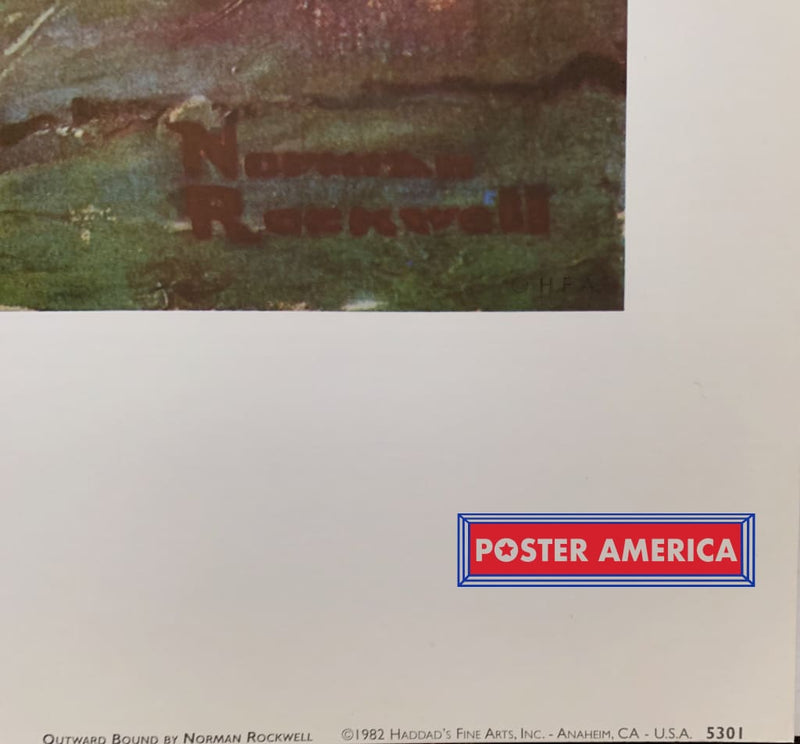 Load image into Gallery viewer, Norman Rockwell Outward Bound 1982 Poster 22 X 28
