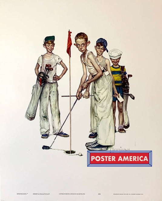 Norman Rockwell Sporting Boys Missed Vintage Fine Art Print 17 X 21 Vintage Poster