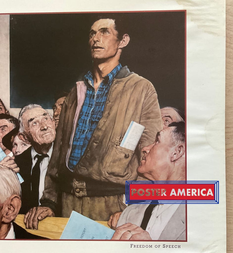 Load image into Gallery viewer, Norman Rockwell The Four Freedoms Vintage Art Slim Print 12 X 36
